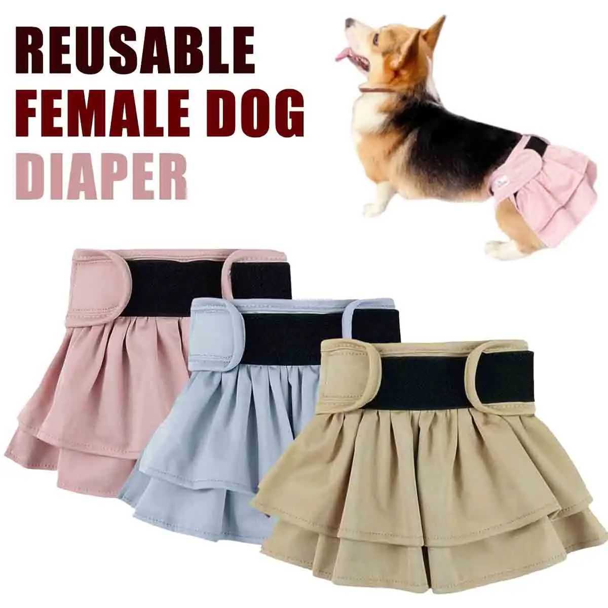 Washable female dog belly with high absorbency dog diaper adjustable pet physiological pants Y250320