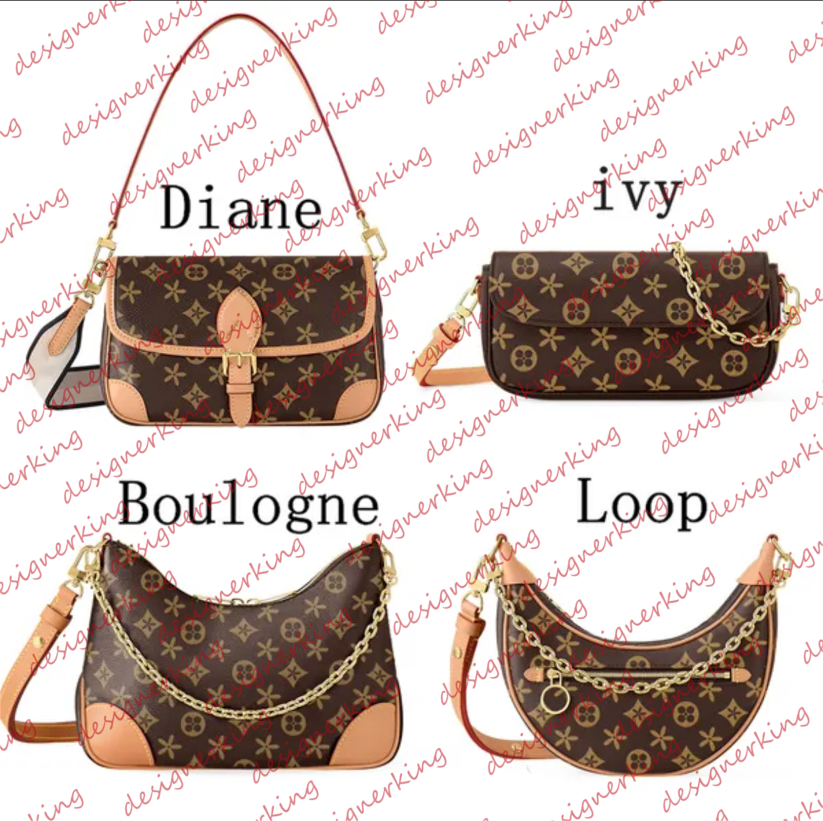 designer bag diane Women crossbody shoulder bag handbag mirror leather chain bags expensive tote Multicolor baguette bag loop luxury boulogne bag woman Top quality