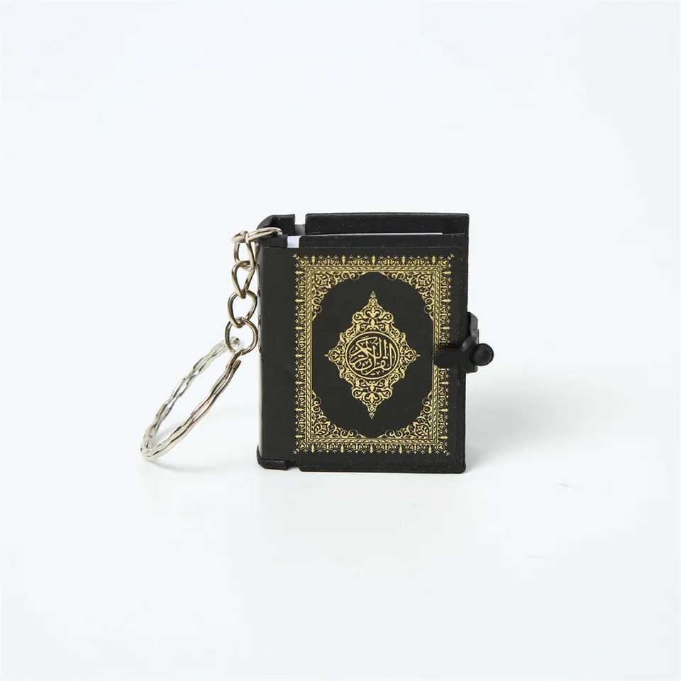 1 resin Islamic mini ark Quran key chain Muslim real paper readable pendant key ring key chain religious jewelry giftXJ250319