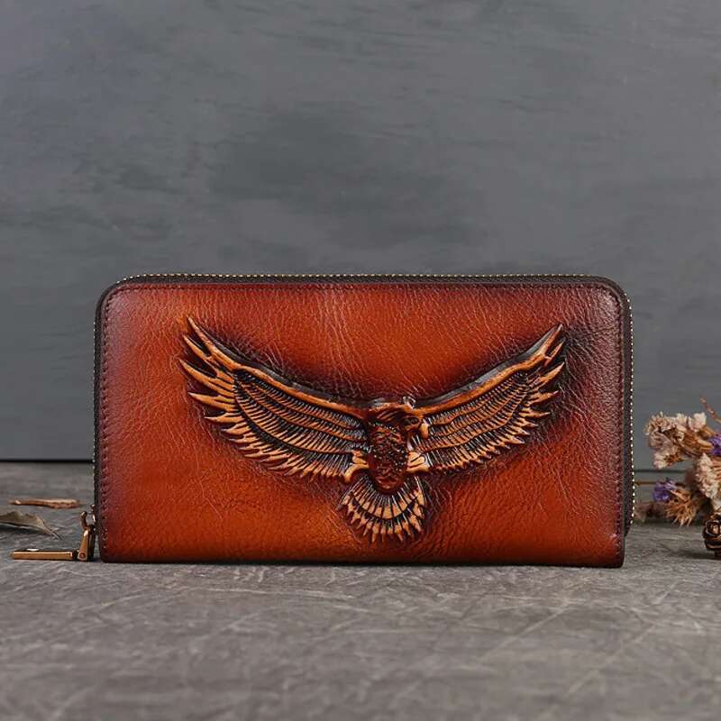 MOTAORA New Retro Cowhide Coin Wallet Men Large Capacity Card Holder Genuine Leather Emed Long Zipper Bag For Women Purse