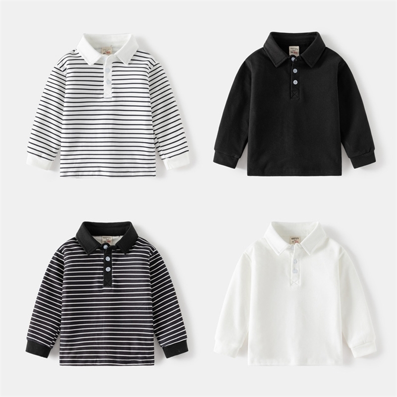 Boys Clothes Long Sleeve Polo Shirts for Kids Baby Tops Pure Cotton Sport Tops Spring Autumn Lapel Sweatshirts Children Clothing 250319