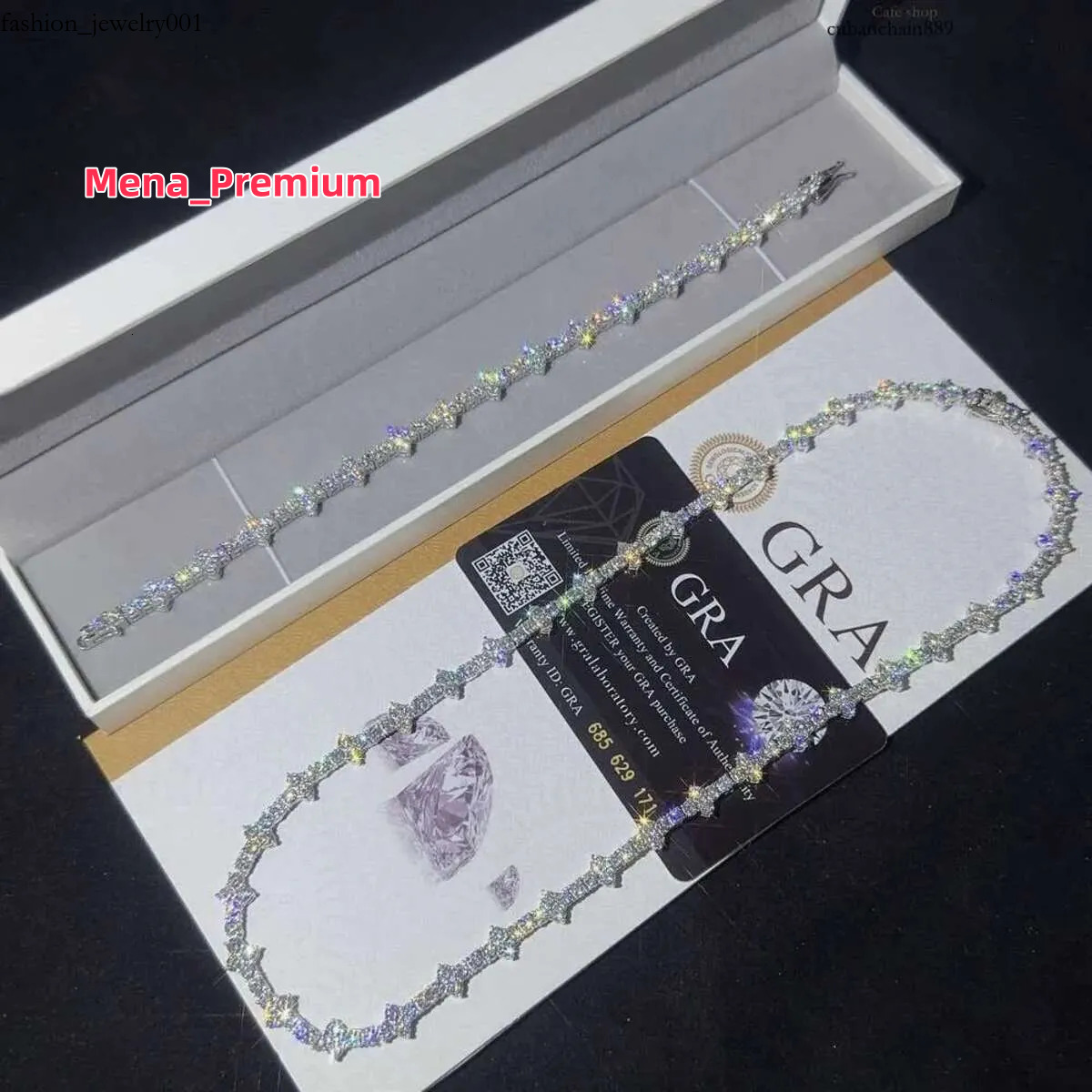 Designer 3mm New Style Hip Hop Moissanite Tennis Chain Bracelet Pass Dia Tester GRA Sier vvs tennis moissanite chain women mens fashion cuban k neckla