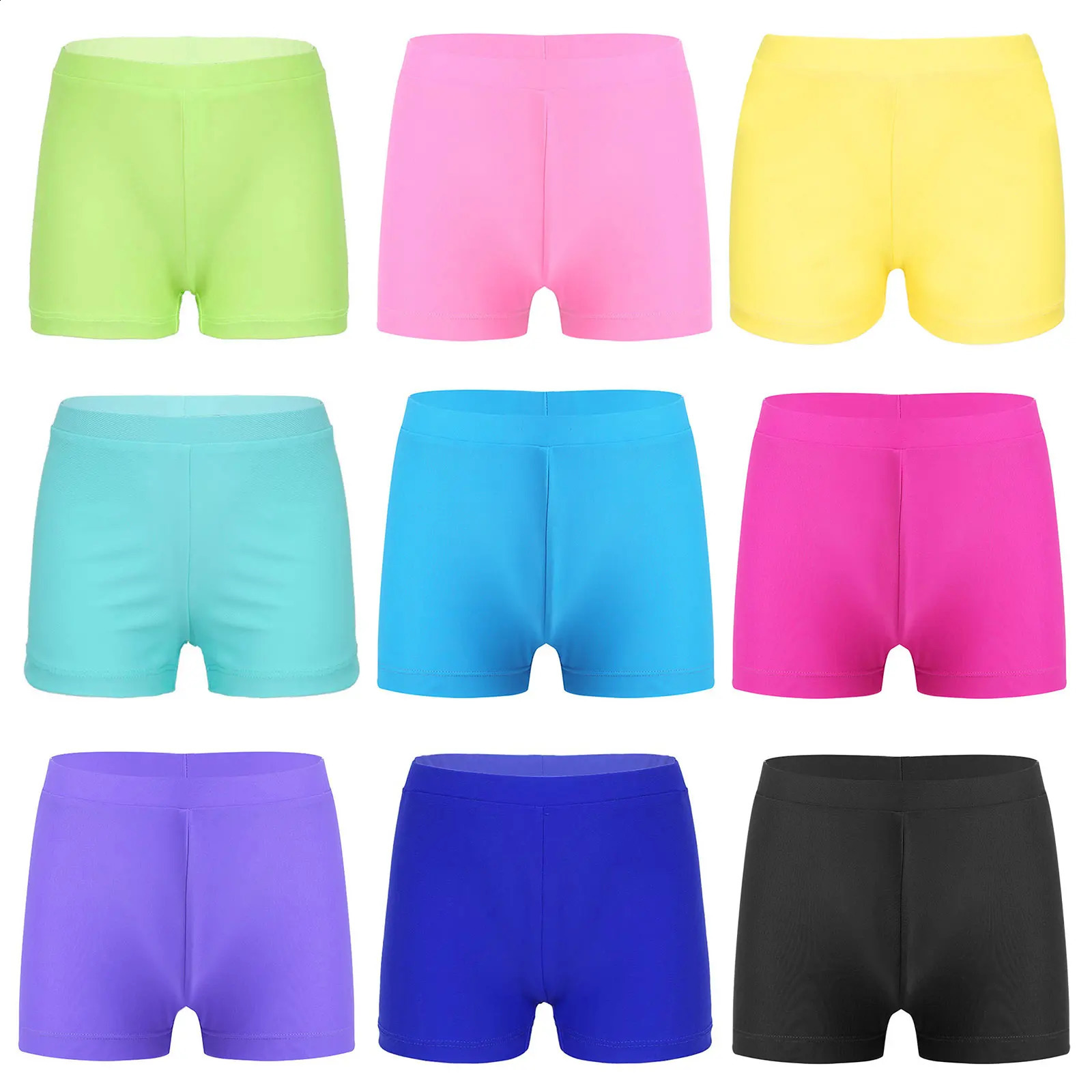 Child Girls Quickdry Swimming Trunks Elastic Waistband Solid Color Swimwear Shorts Swimsuit Beach Pool Spring Bathing Suit 250312
