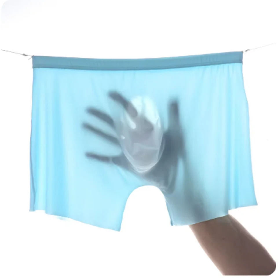 Mens Air Boxing Underwear L XL XXL Black and White Red 3D Single Layer Bag Cool Ice Silk Ultra Thin 250320