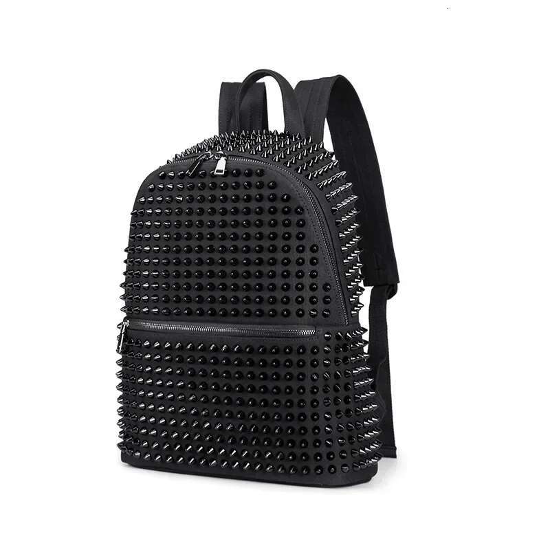 Fashion Casual Men's And Women's Canvas Backpack,Personality Rivet Travel Computer Chest Bag Fanny Pack