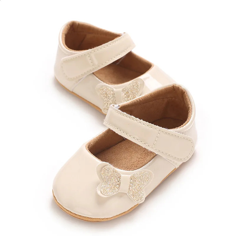 Adorable Baby Girls Sparkly Mary Jane Flats with Bow Detail Non-Slip Sole Perfect for borns and Infants 250319