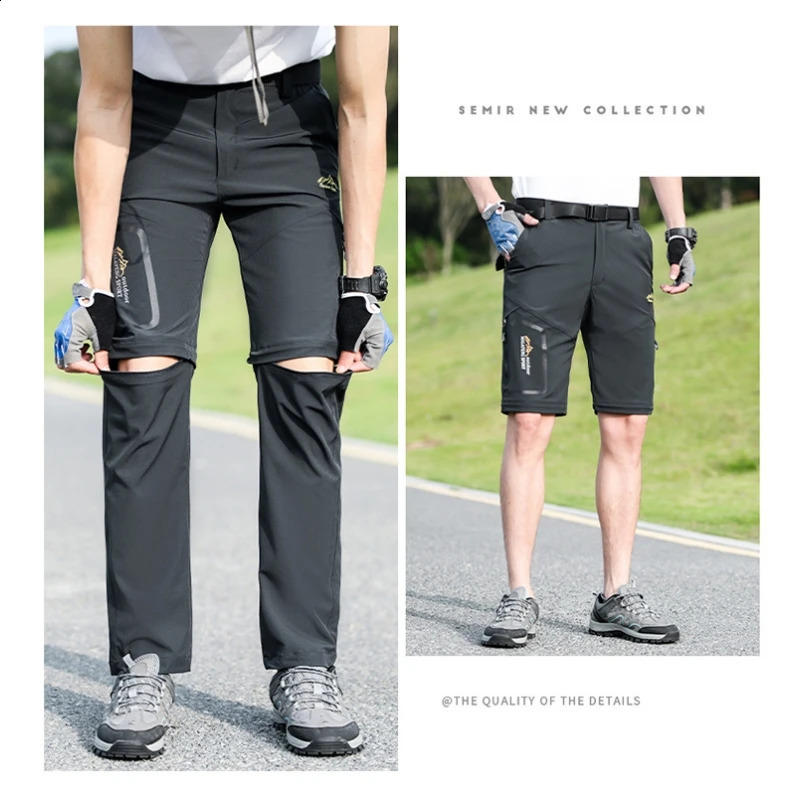 UETEEY Men Women Spring Hiking Pants Camping Trekking Trousers Quick Dry Breathable Outdoor Detachable Two Sections Couple 250319