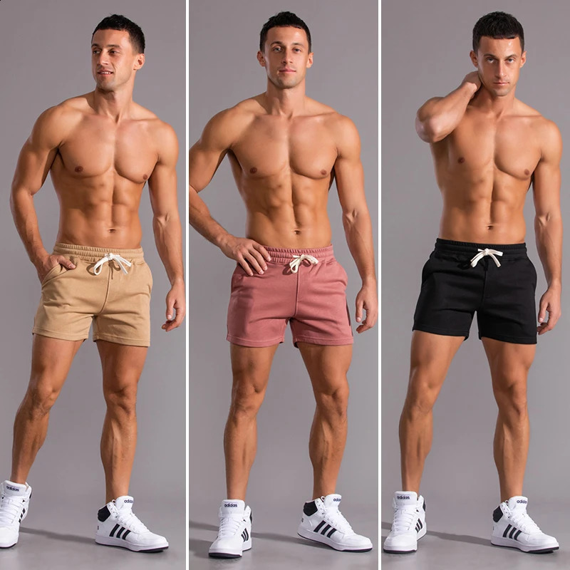 Summer Male Shorts Cotton Casual Running Shorts Men Joggers Fitness Workout Shorts Black Quick Dry Gym Sports Short Pants 250319