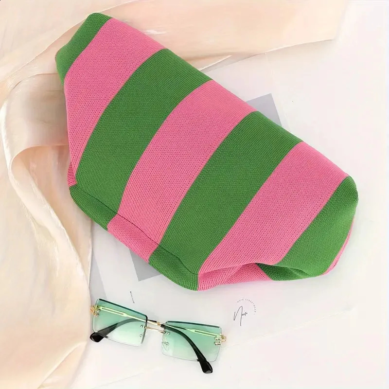 Summer beach clutch bag womens crocheted handbag wallet knitted garbage pleated cute cloud leisure color lock 250317