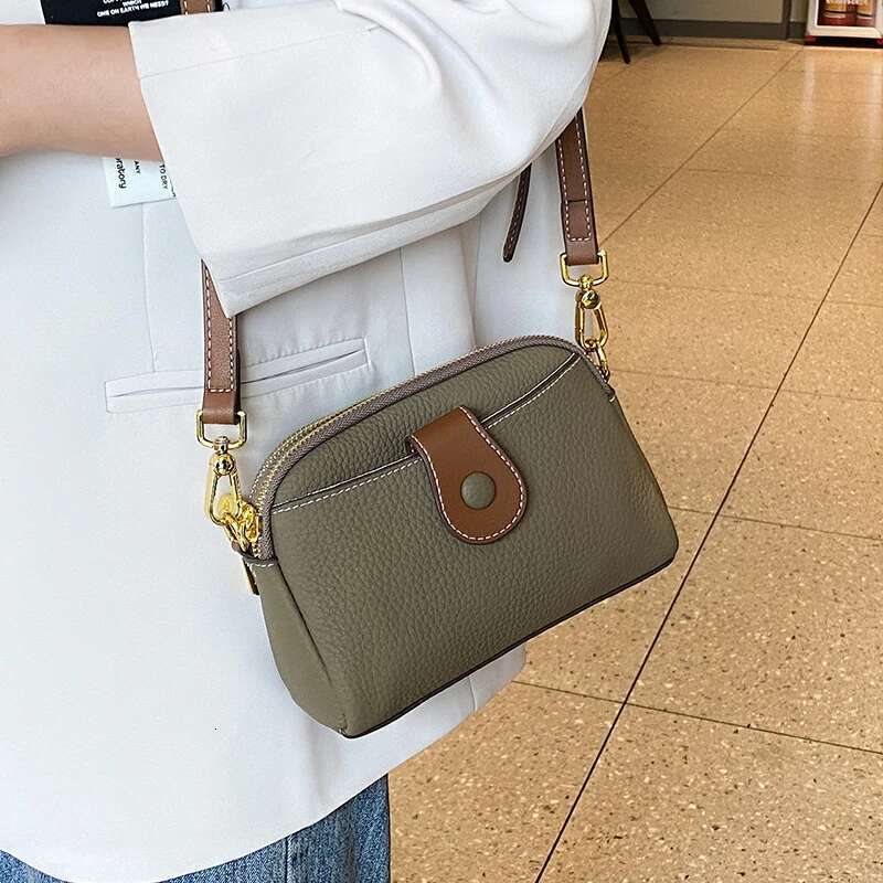 Women's Cowhide Genuine Leather Bag Female Fashion Designer Handbag Ladies Small Square Bag Retro Crossbody Shoulder Bags