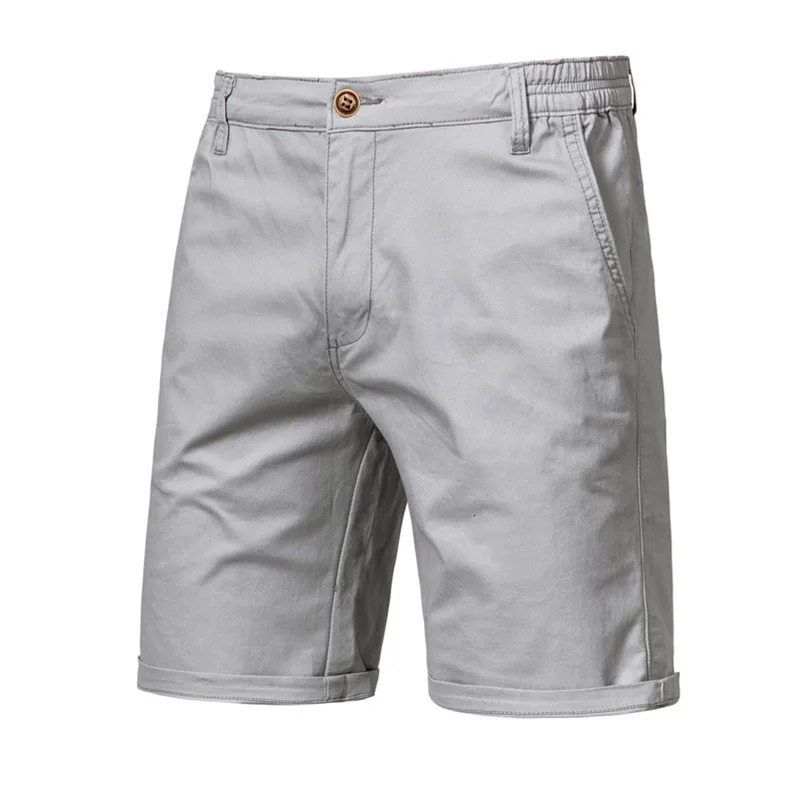 Men Shorts Summer Cotton Middle Waist Male Casual Business Men Shorts Printed Beach Stretch Chino Classic Fit Short Homme 250317