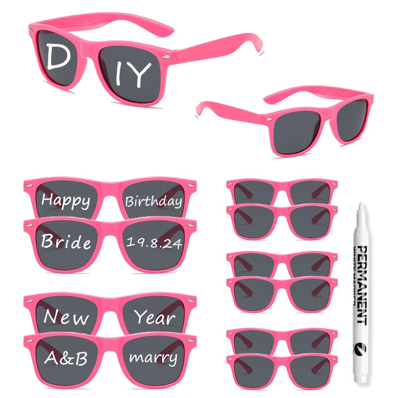 KAMMPT 12 Pairs Per Set Fashion Candy Color Sun Glasses Women DIY Bride Decor Shades Festival Props Party Gifts Sunglasses 250318