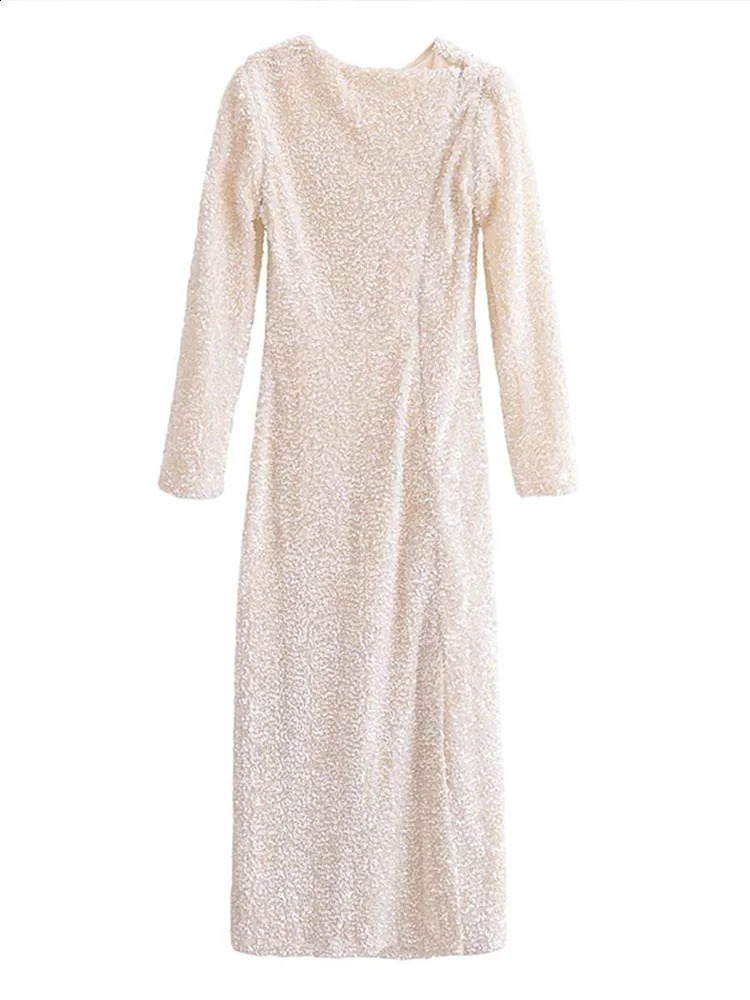 Sparkling sequin long dress for women elegant solid detachable sleeve cover sparkling party fashionable evening formal wom 250317