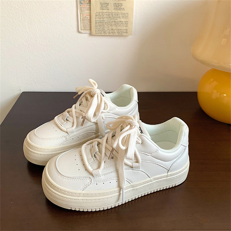 All kinds of thick soled small white shoes women's spring new niche increase sports leisure board shoes 2025