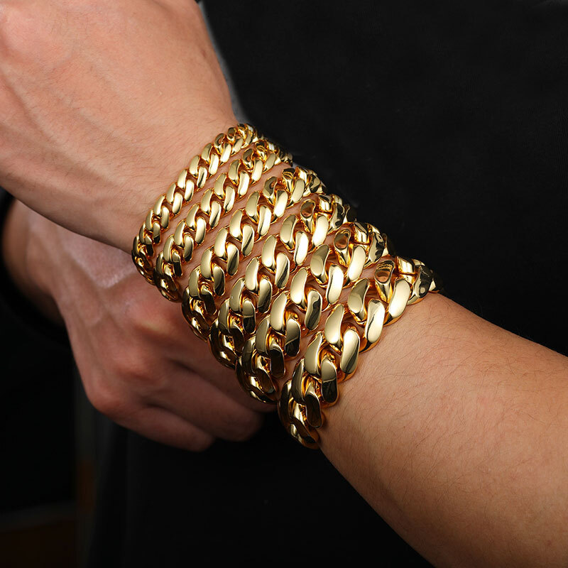 TUHE 6mm/8mm/10mm/12mm/14mm Copper Miami Chains Cuban Link Chains Classic Men Boy Curb Chunky Necklace Hip Hop Jewelry