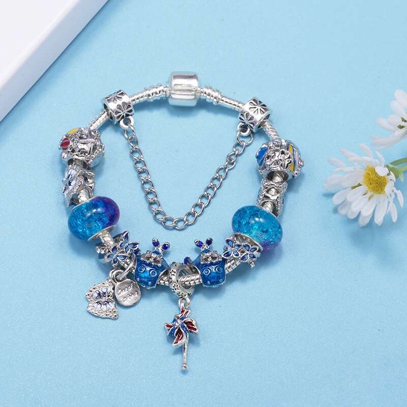 Dolphin Windmill Pendant Charm Bracelets Fits DIY Brand Bracelet Bangles For Women Men Kids Bijoux Pulseras Jewelry Gift