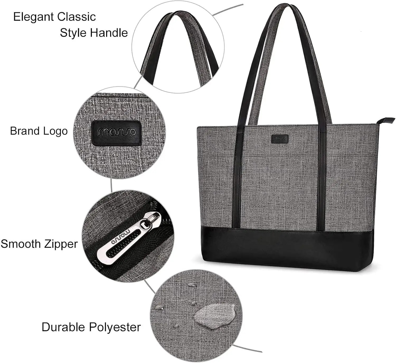 Laptop Tote Bag 15 16 17 17.3 inch Notebook Shoulder Bags Lightweight Business School Computer Briefcase Travel Shopping Handbag R250320