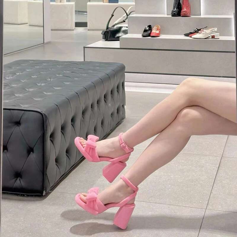Wedge Heels Street Style Summers Open Toe Women Sandals Fashion Butterfly Knot Ladies Thick Heel Party Dress Sandalias