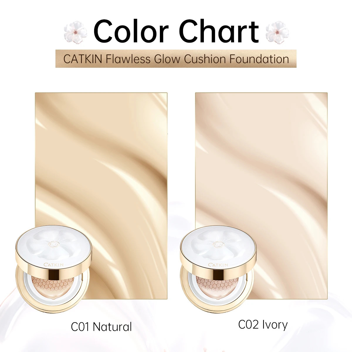CATKIN Makeup Hydrating Air Cushion FoundationEffective Coverage and Natural Brightening FoundationLong Lasting 250319
