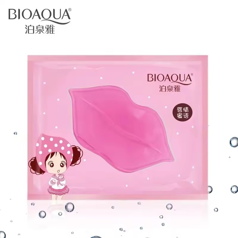 50pcs BIOAQUA Plumper Crystal Collagen Lip Mask Pads Moisture Essence Anti Ageing Wrinkle Patch Pad Gel Lips Enhancer Care