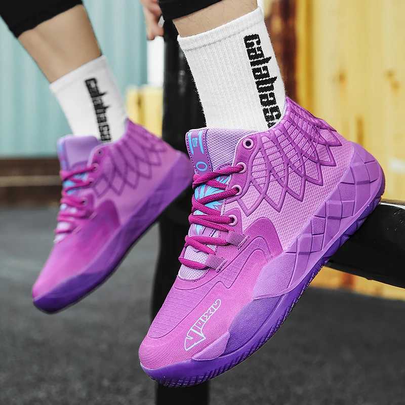 Mens basketball shoes outdoor sports shoes mens fashionable sports shoes wear-resistant rubber soled basketball shoesW250320