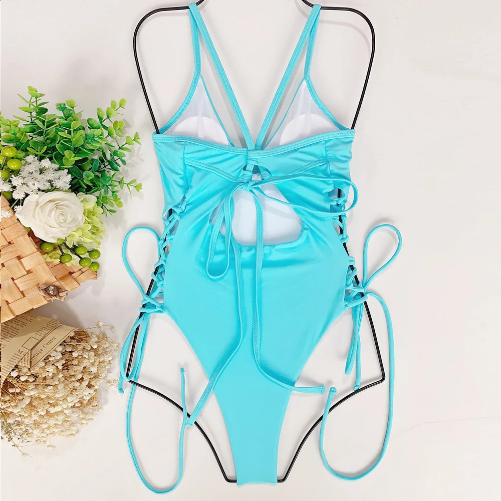 Vigorashely Sexy Push Up Swimwear Women High Waist One Piece Swimsuit Female Backless Monokini Brazilian Bathing Suit Swim 250319