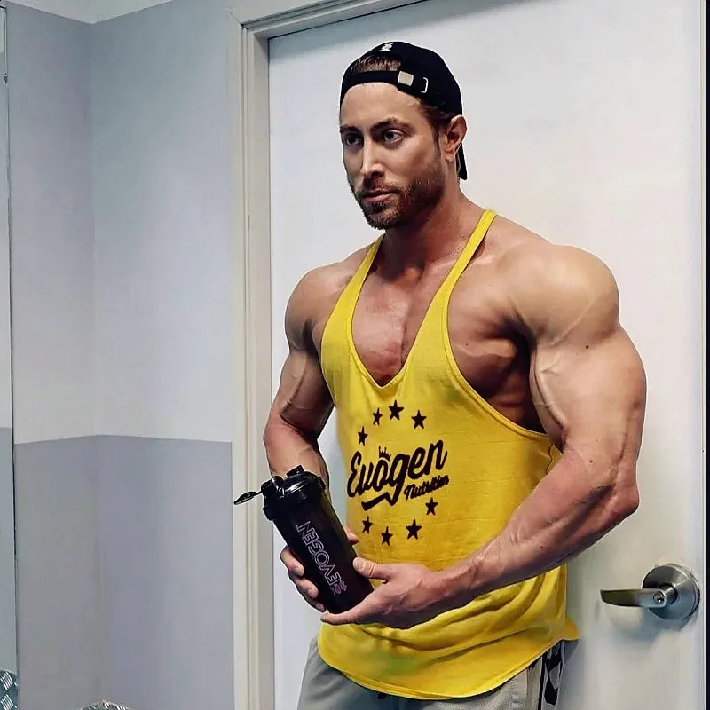 Mens sports vest cotton underwear gym top sleeveless mens fitness running sweater 250319