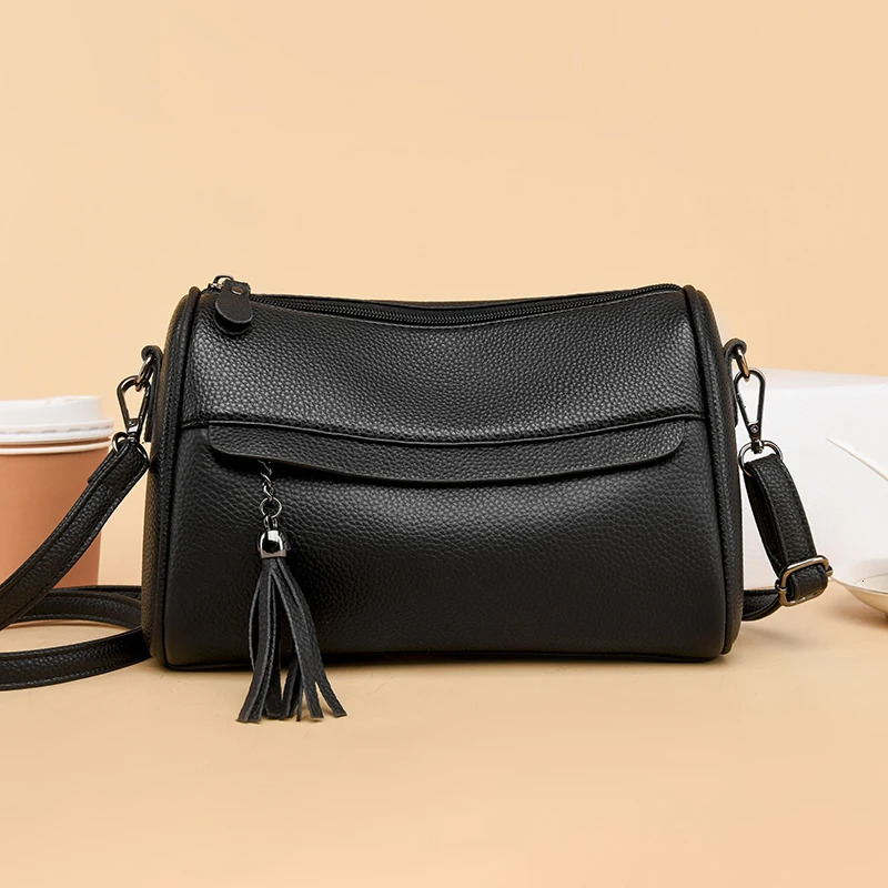 Womens leather handbag small shoulder bag cross shaped pillow fashionable messenger bag womens retro leather handbag 250318