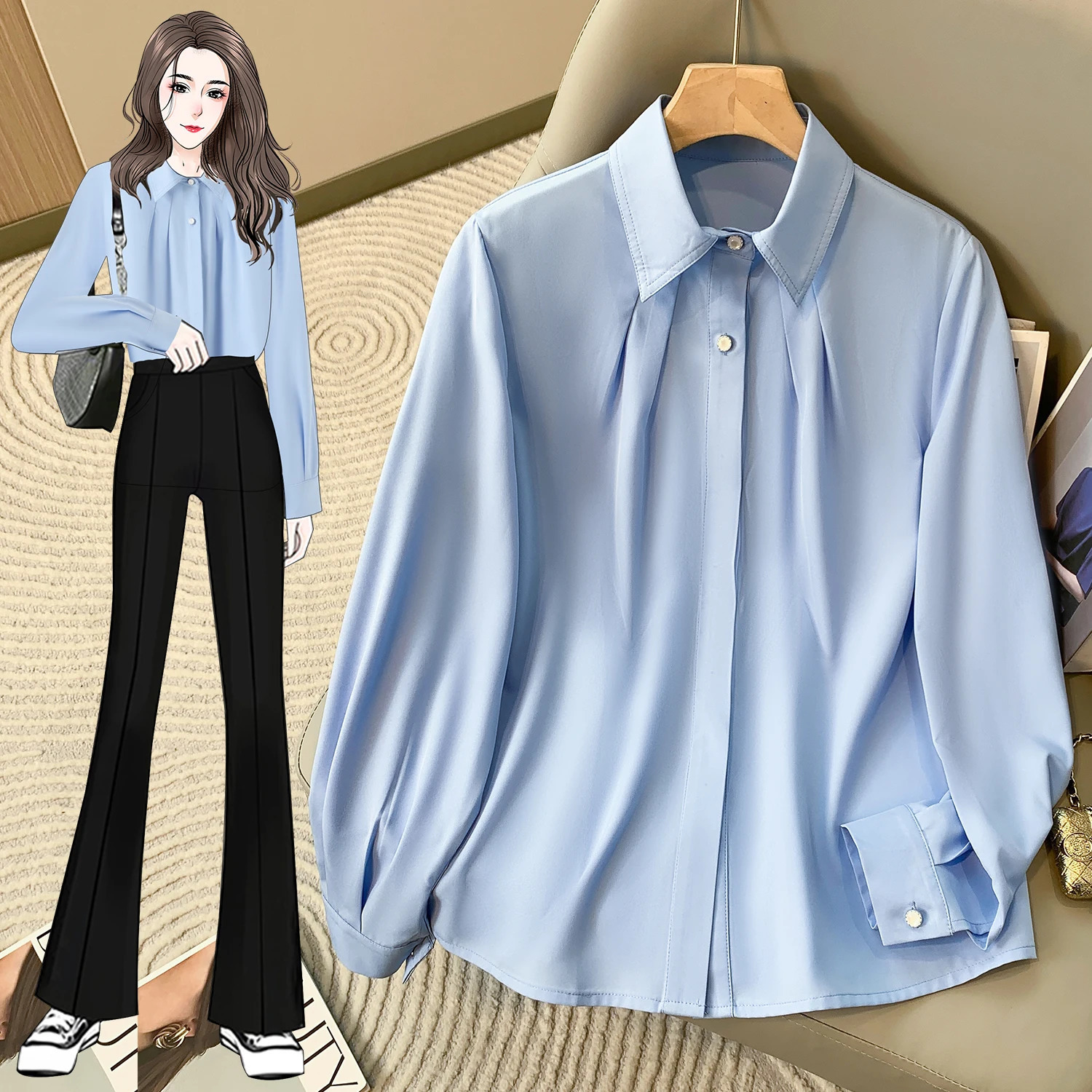 Plus Size Shirts And Blouses For Women Spring 2025 Long Sleeve Shirt Woman Lady Office Work Wear Elegant Shirt Blouse Women 250320