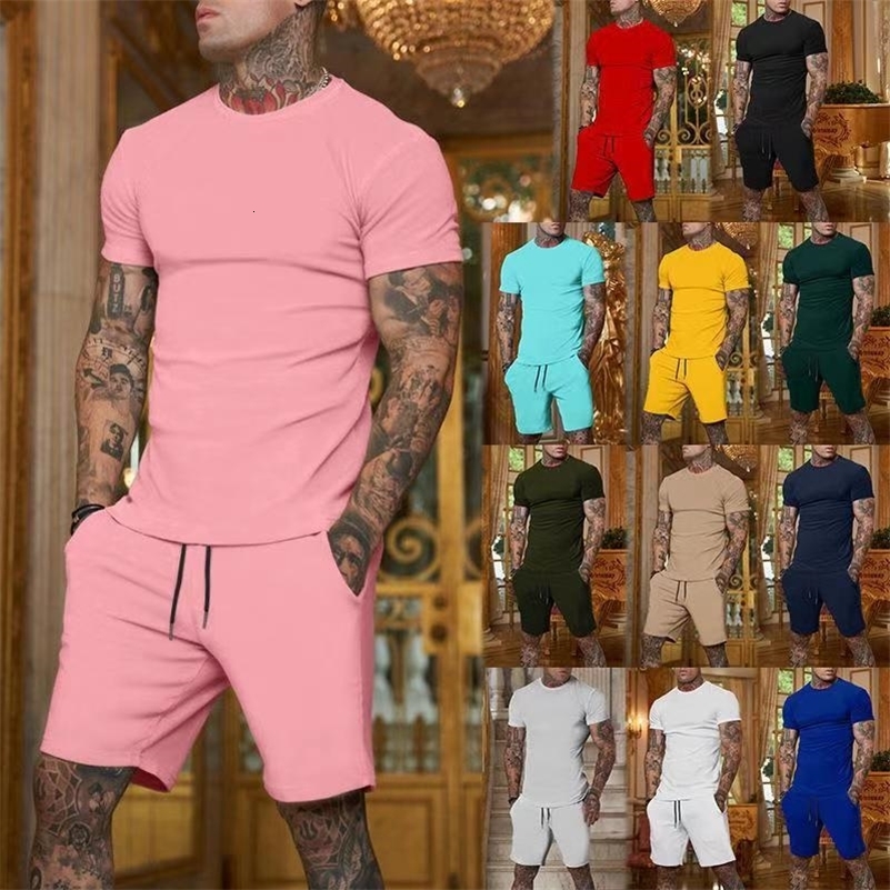 2024 Fashion Leisure Summer Outdoor Sportswear Mens Breathable Tshirt Casual Two Piece Set 250319