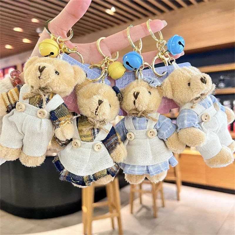 Cartoon keychain plush teddy bear doll backpack pendant plush bear stuffed animal soft keychain wallet backpack handbagXJ250319