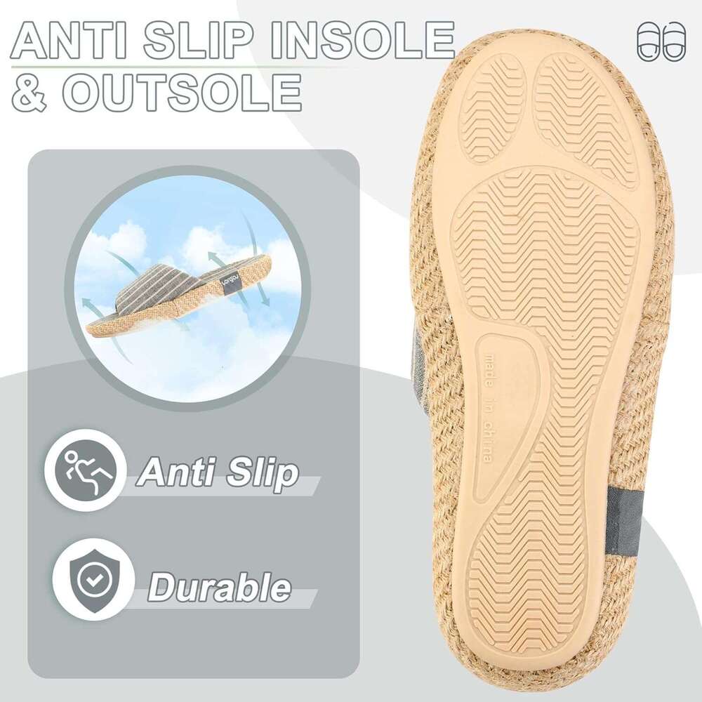 Summer for Indoor Open Toe Women House Slippers Cotton and en Shoes Breathable Home TPR Outsole