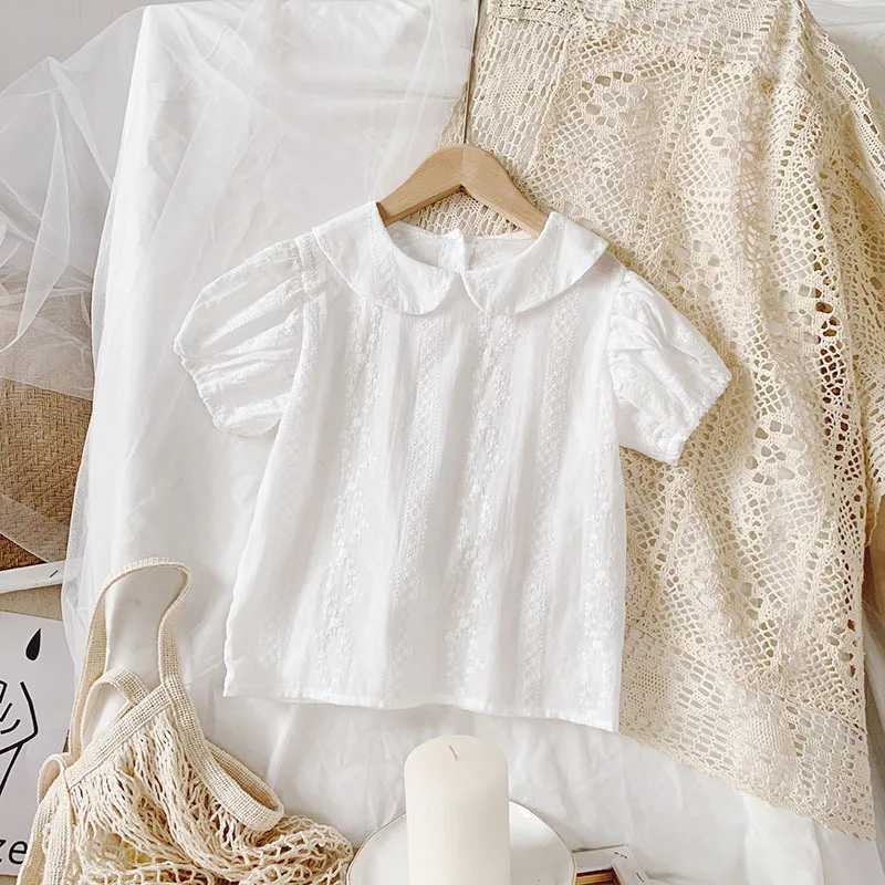 Cute summer shirt for girls childrens short sleeved shirtT250320
