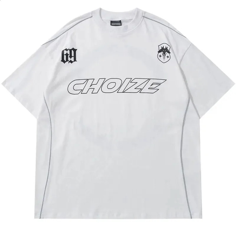 Mens oversized Tshirt clothing Alphabet printed line short sleeved hiphop casual 2024 Harajuku Street top 250318