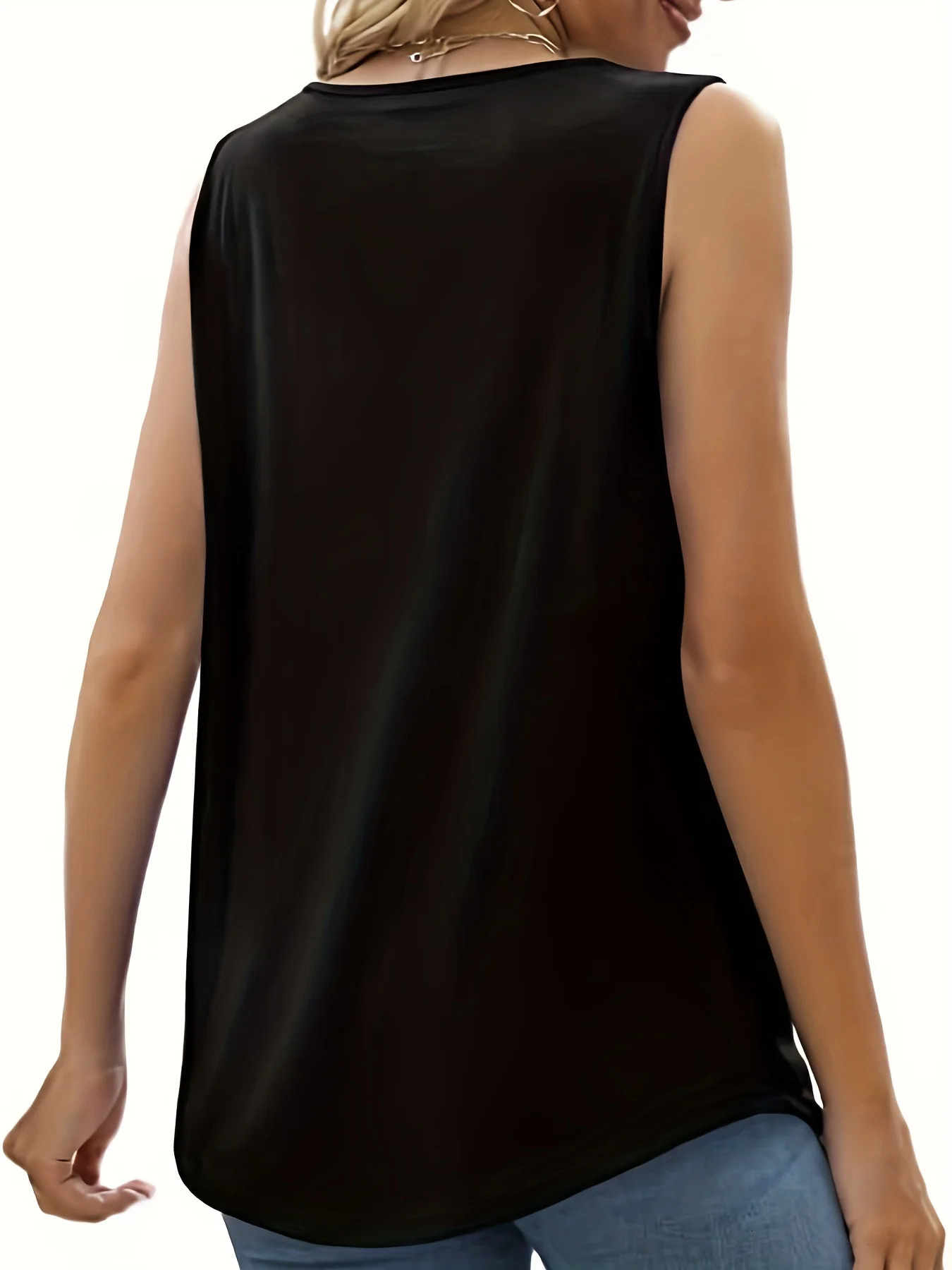 Summer Plus Size Womens Clothing Lace Trim Tank Top Casual Round Neck Sleeveless Top Effortlessly Stylish and Comfortable 250320