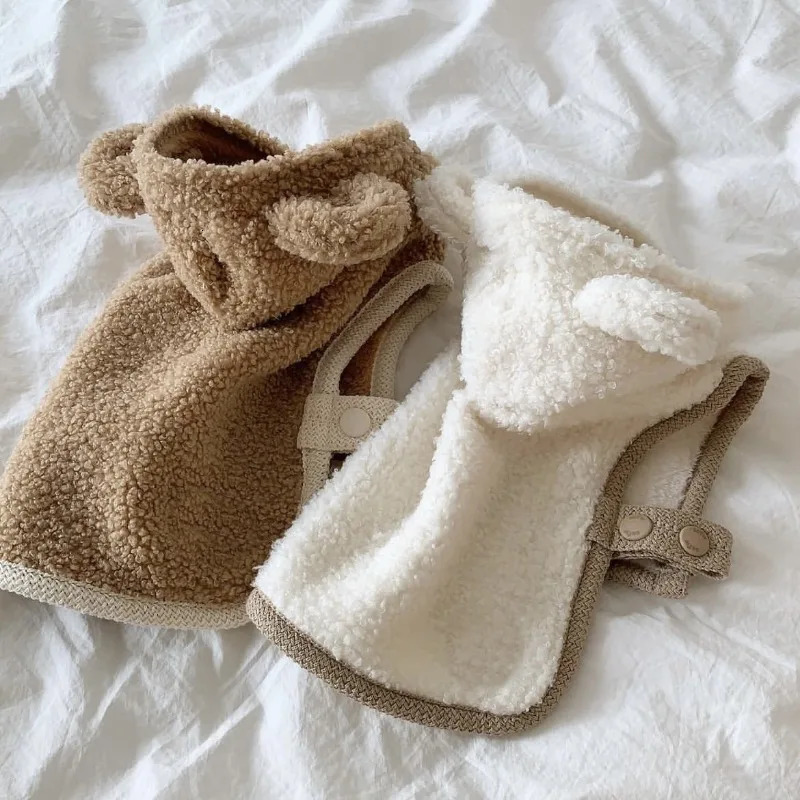 Cute Ins Warm Winter Pet Clothes Dog Cloak Shawl Mediumsized Dogs Coat Puppy Jackets Vest Teddy Thickened Cat 250318