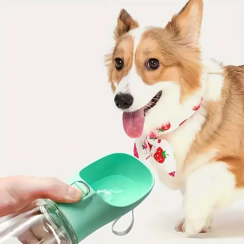 Pet Travel Water Bottle Portable Small Dog Bowl Supply Durable Outdoor Walking Dog Cat Beverage Product 300ML Y250319
