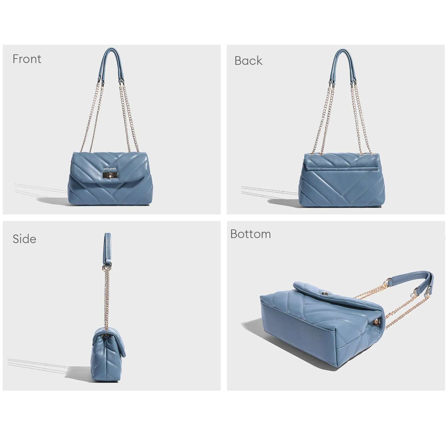 2024 New David Jones Female Crossbody Women Handbag PU Leather Lady Business Work Shoulder Bag Student Exquisite Fashionable