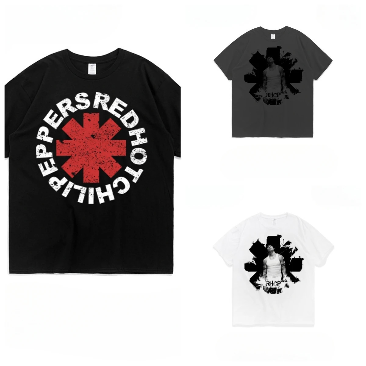 Mens Short sleeved Cotton Casual Fashion Trend Loose RHCP Red Pepper Letter Printed Tshirt 250320
