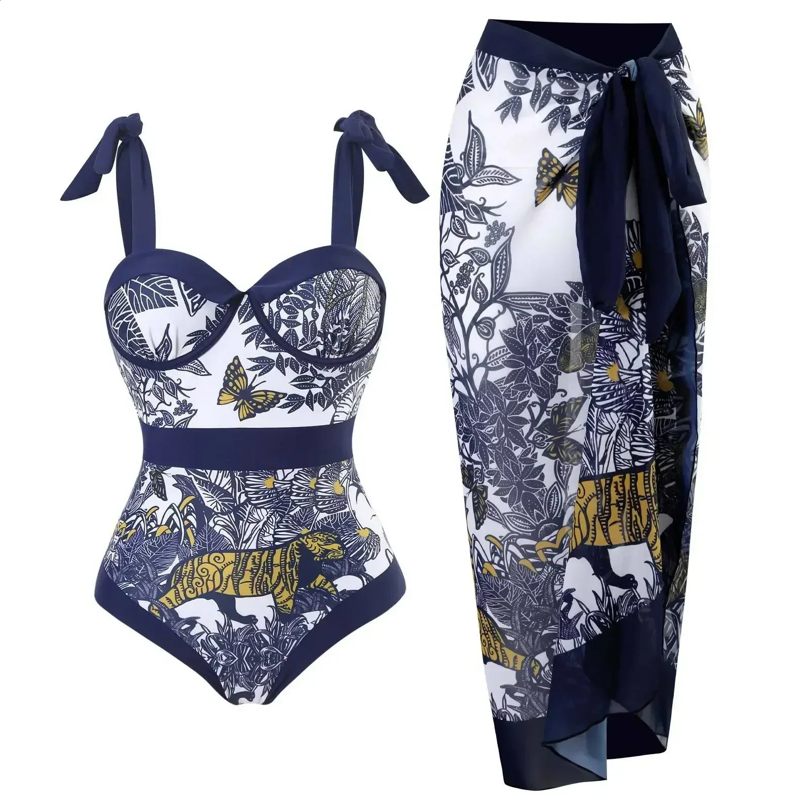 swimsuit bikini with ski summer womens bow covering the 2025 and elegant Brazilian beach 250312