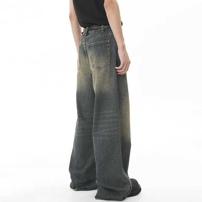 IEFB Summer Mens Denim Pants Old Blue Washed Male Jeans Straight Casual Menwear Loose Wide Leg Trousers New Fashion 9C354T250319