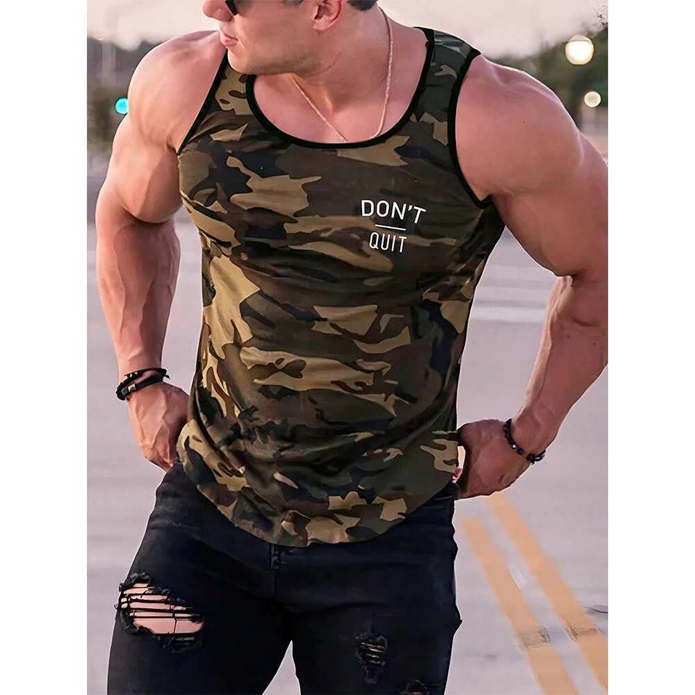 2025 New Tank Top for Men Printed Letter 3D Outdoor Sports Tank Top Fitness for Men Summer Daily Fashion Sleeveless T-Shirt for Men