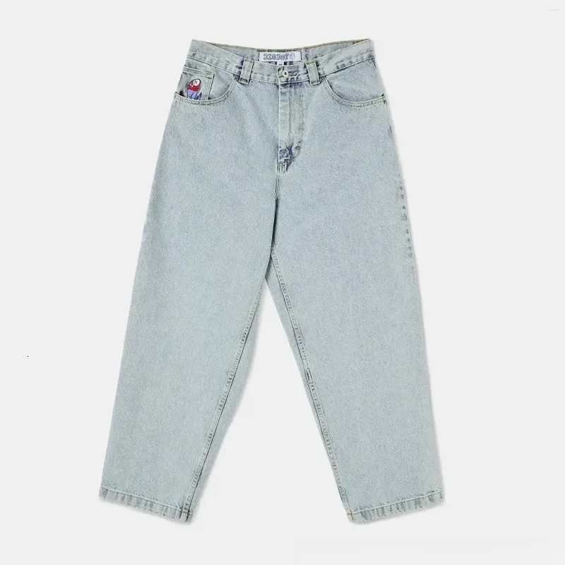 2025 S Fashion Designer Men S Jeans Y K Polar Big Boy Skate Collection Hip Hop Streetwear Embroidery Pants Baggy Mens Womens High Waist Wide Trouser