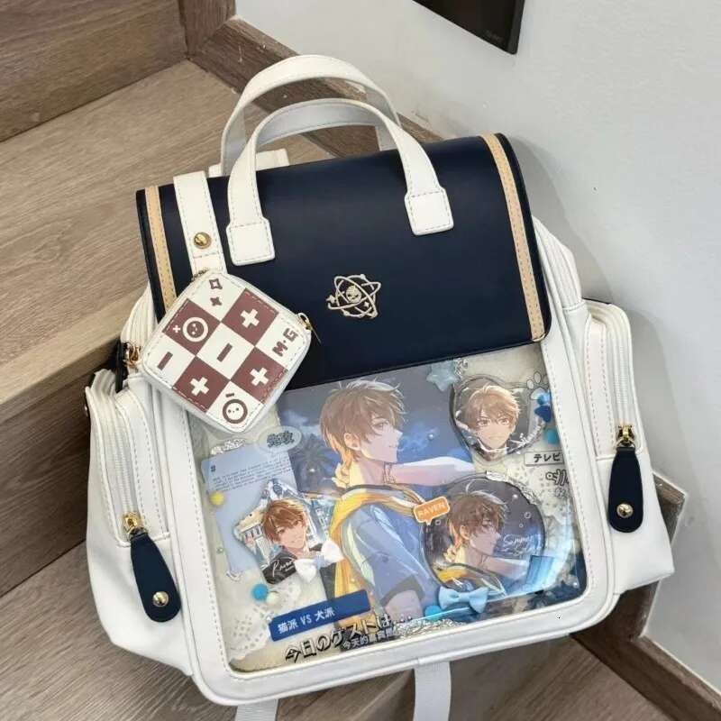 MBTI Fashion Womens Backpack College Style Transparent Casual Backpacks Lolita Jk Cute Daily All-Match Designer Female Ita Bag