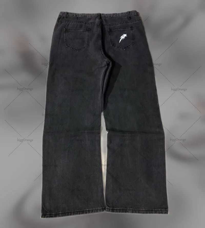 Street Fashion Clothing Personalized Meteor Pattern Fashionable Versatile Jeans Men Retro Harajuku Casual Loose Trousers WomenT250319