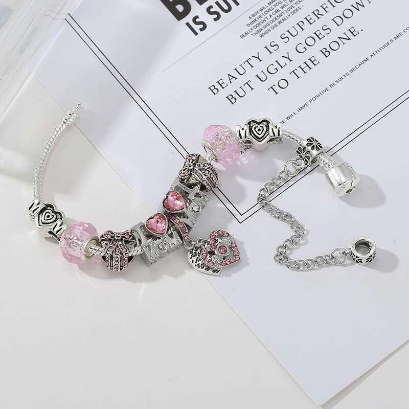 HOT SALE Trandy Silver Color Original 3mm Bracelets With MOM Beads Charm Bracelet For Women Mother DIY Jewelry Gift Dorpshipping