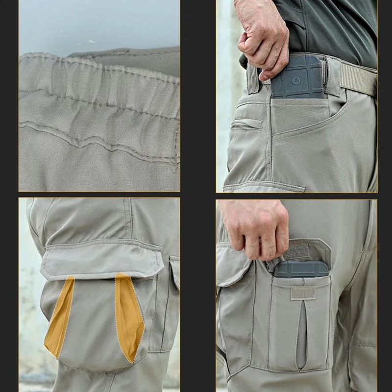 Casual mens long pants with multiple pockets tactical cargo durable combat hiking and jogging Trouser 250319