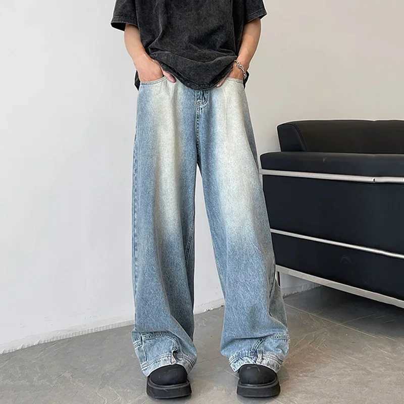 Baggy Straight Aesthetic Streetwear Denim Trousers Fashion Men Designer Wide Leg Jeans Male Chic Daily Party Casual Denim PantsT250319