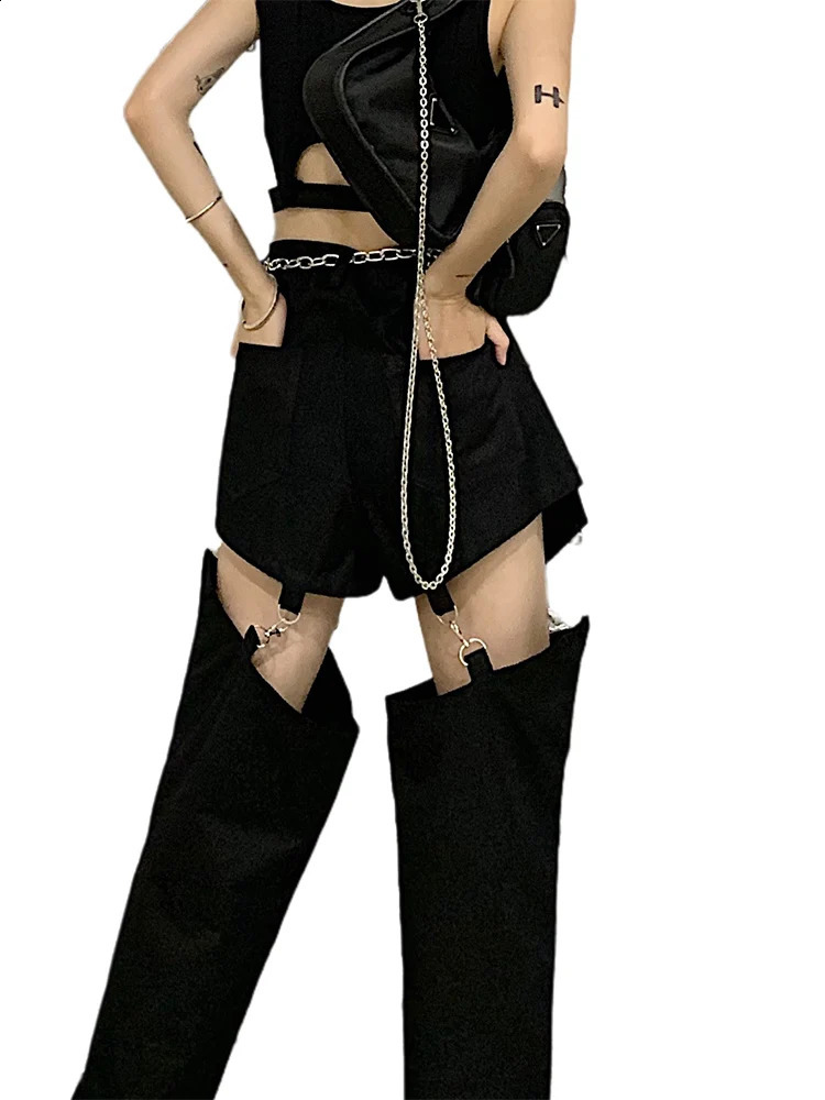 Y2k Hollow Out Slit High Waist Womens Jeans Gothic Punk Streetwear Hip Hop Female Baggy Denim Pants Harajuku Trouser 250314