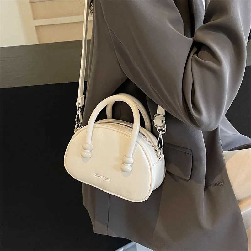 Luxury designer PU leather womens handbag casual cross body bag small saddle tote bag Y250319
